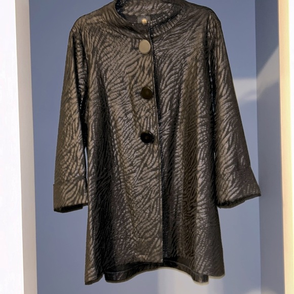 J M Collection black button jacket super chic perfect for black on black - Picture 1 of 7
